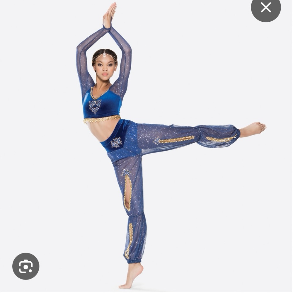 Revolution Blue and Gold Kids Dance Costume